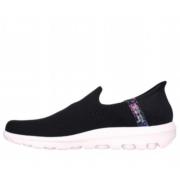 Skechers Slip-Ins - Go Walk Travel Womens Shoe (Black/White)
