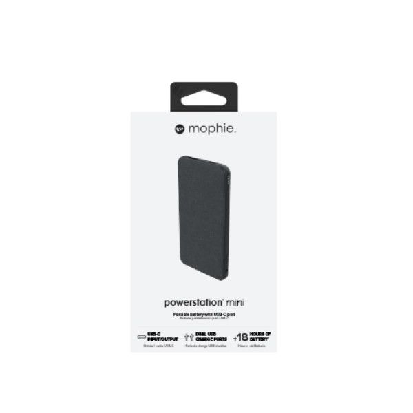 Mophie Power Bank 5,000mAh USB-A | USB-C Powerstation mini - Black
