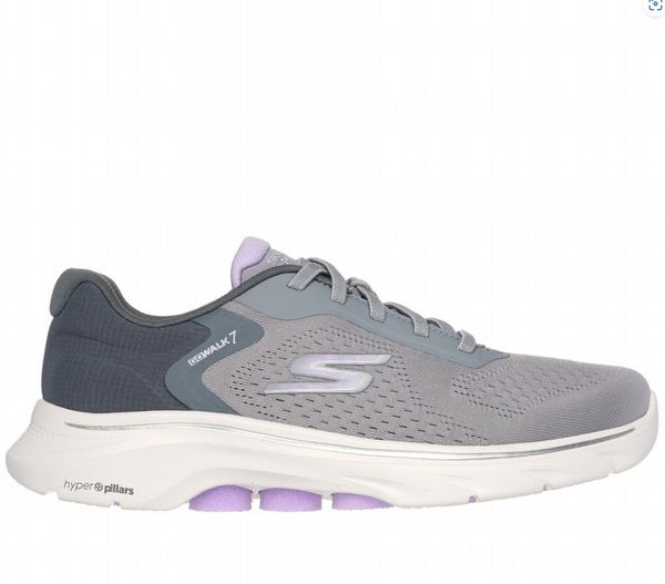 Skechers Go Walk 7 Womens Shoe (Grey/Lilac)