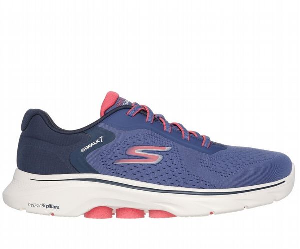 Skechers Go Walk 7 Womens Shoe (Blue/Pink)