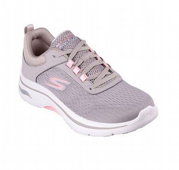 Skechers Go Walk Arch Fit 2.0 Womens Shoe (Taupe/Pink)