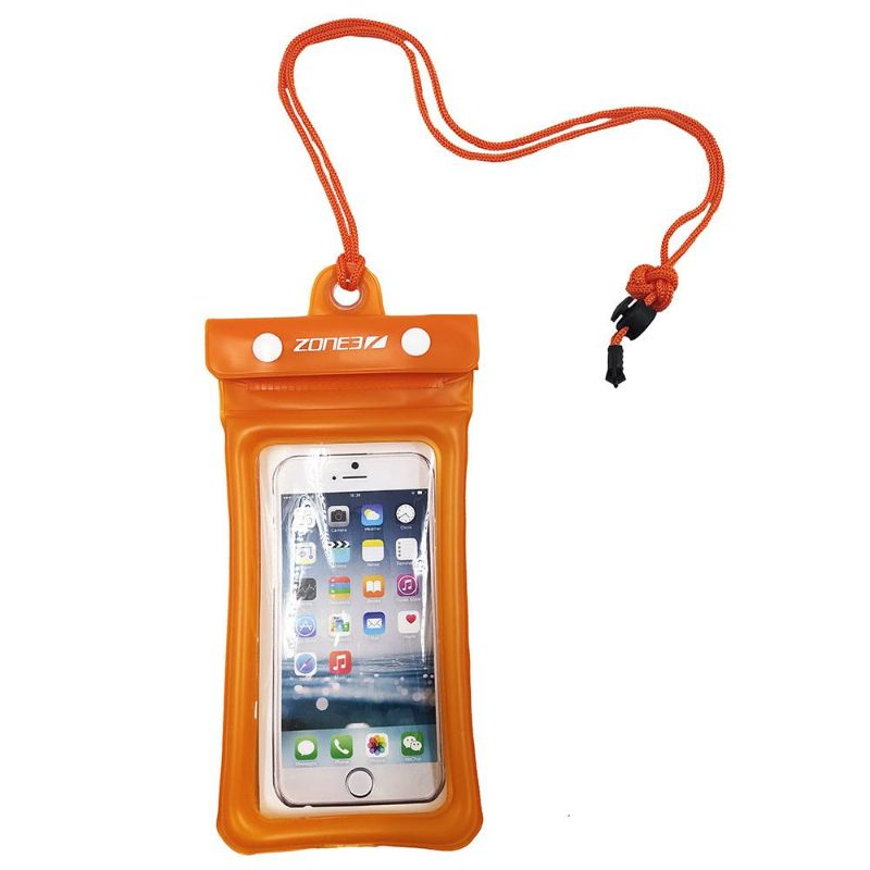 Zone3 Buoyancy Waterproof Phone Pouch - Clear/Orange