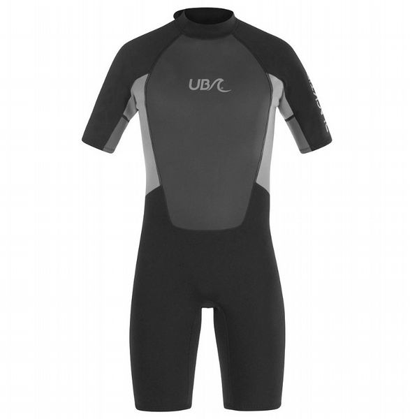 UB Mens Blacktip Mono Shorty Wetsuit (Black/Grey)